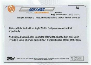 2021 Topps On-Demand Set #8 - Athletes Unlimited Softball #34 Kayla Wedl Back